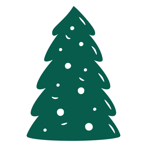 Green christmas tree with snow PNG Design