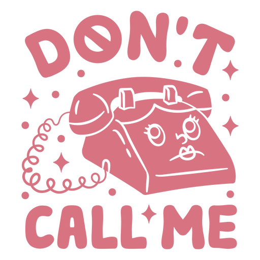 Ilustração divertida de um telefone com texto em negrito Desenho PNG