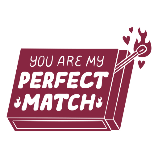 Ilustração divertida com palitos de fósforo e uma frase de amor. Desenho PNG