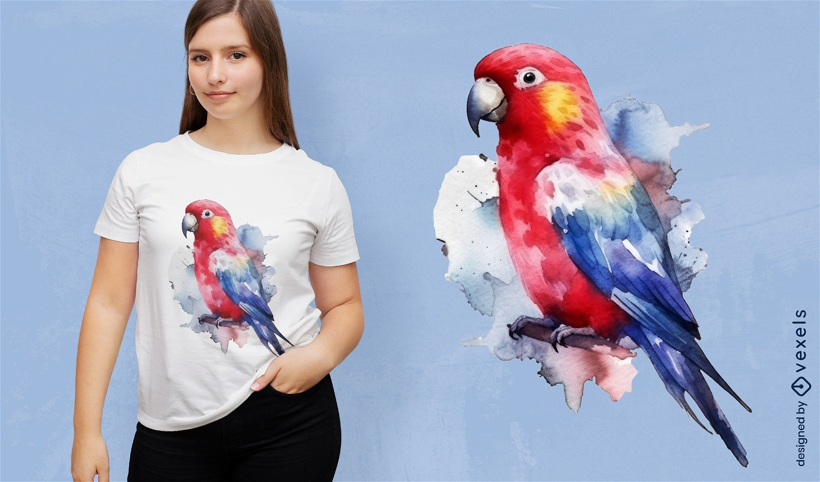 Buntes Papageien-T-Shirt-Design