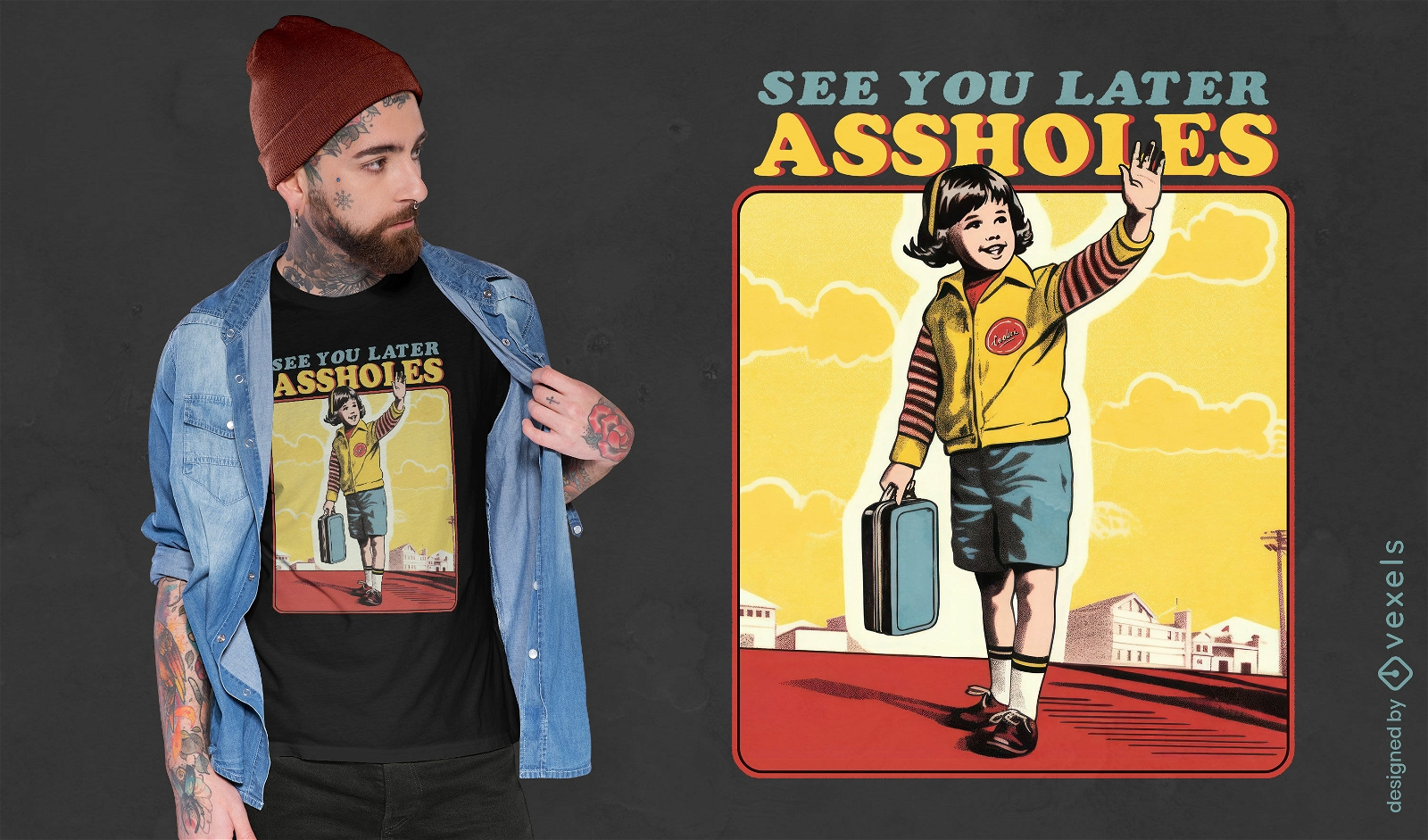 Abschieds-Humor-T-Shirt-Design