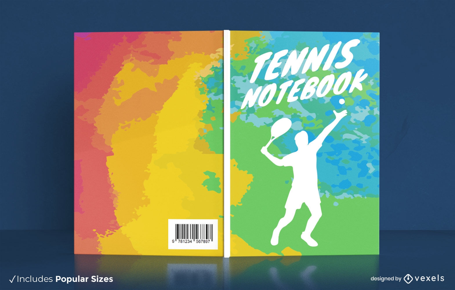 Tennis player in watercolor book cover design