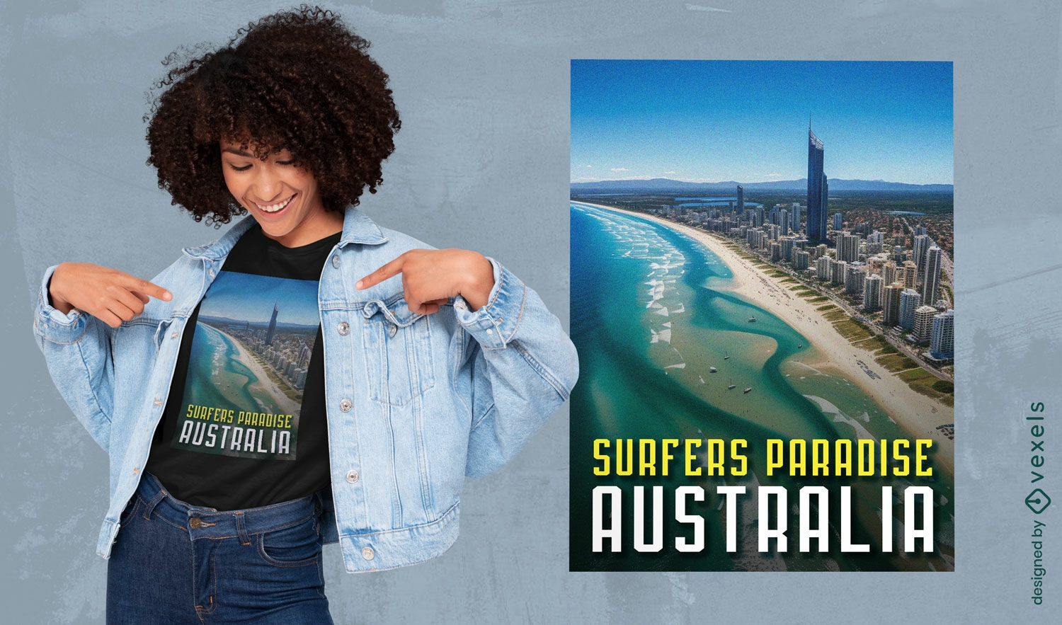 Diseño de camiseta Surfers Paradise Australia.