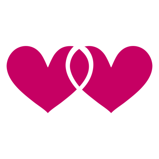 Diseño simbólico de corazones entrelazados Diseño PNG