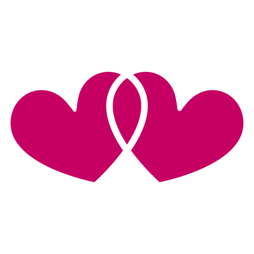 Einzigartige Illustration eines ineinander verschlungenen Herzens PNG-Design