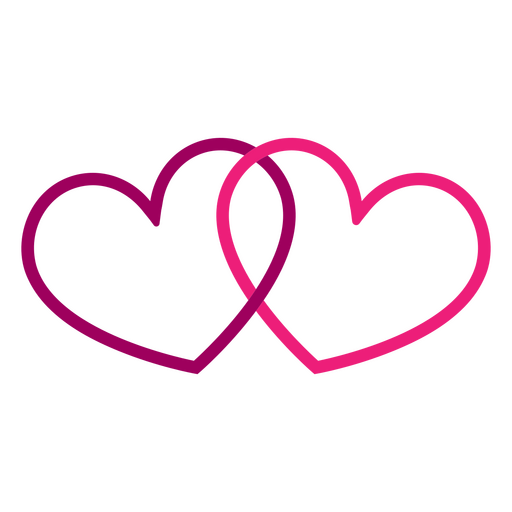 Interlocking heart graphic design PNG Design