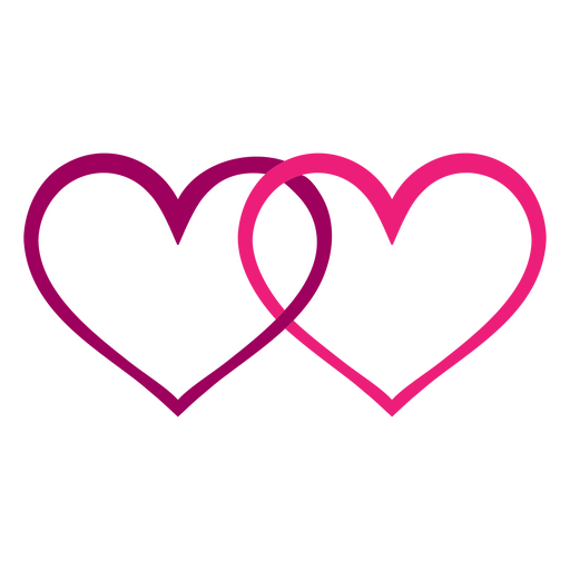 Design elegante de corações entrelaçados Desenho PNG