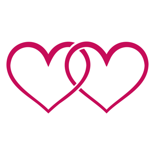 Interlocking heart design for romantic occasions PNG Design