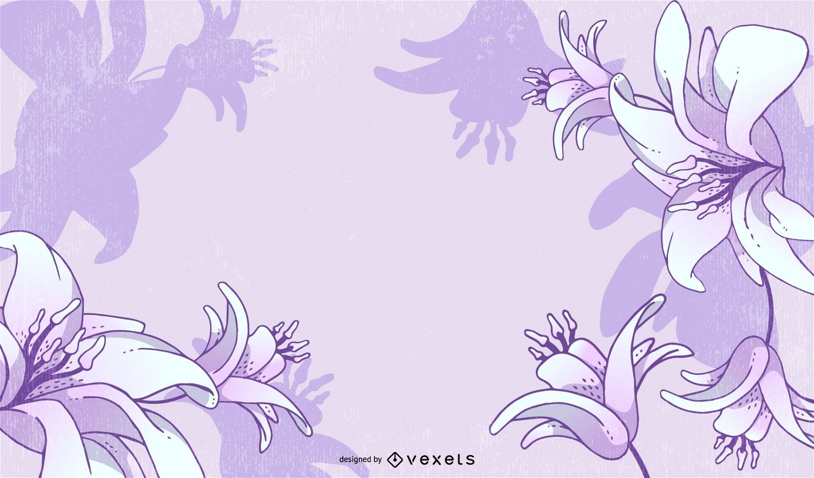 lily flowers with grunge floral background