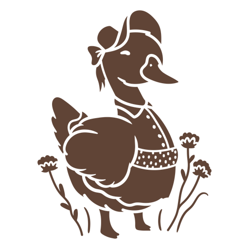 Pato de chapéu está parado em um campo Desenho PNG