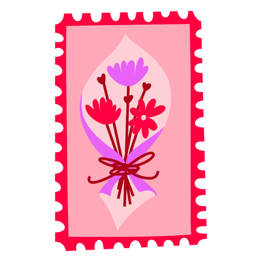 Encantador diseño de sello floral para decoración. Diseño PNG