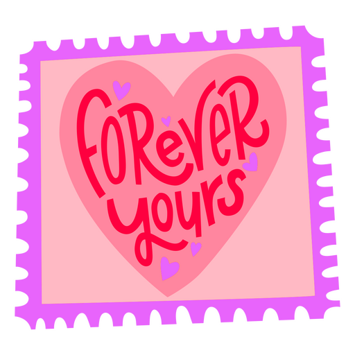 Diseño encantador de corazón "Para siempre tuyo" Diseño PNG