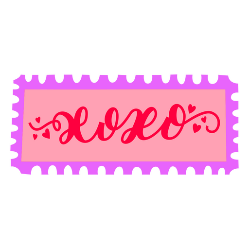Design de carimbo de amor lúdico com xoxo Desenho PNG