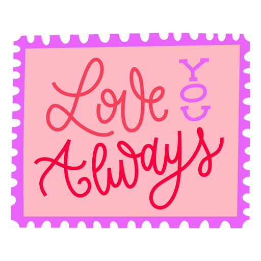 Charmantes Postkartendesign mit der Aufschrift ?Liebe immer? PNG-Design