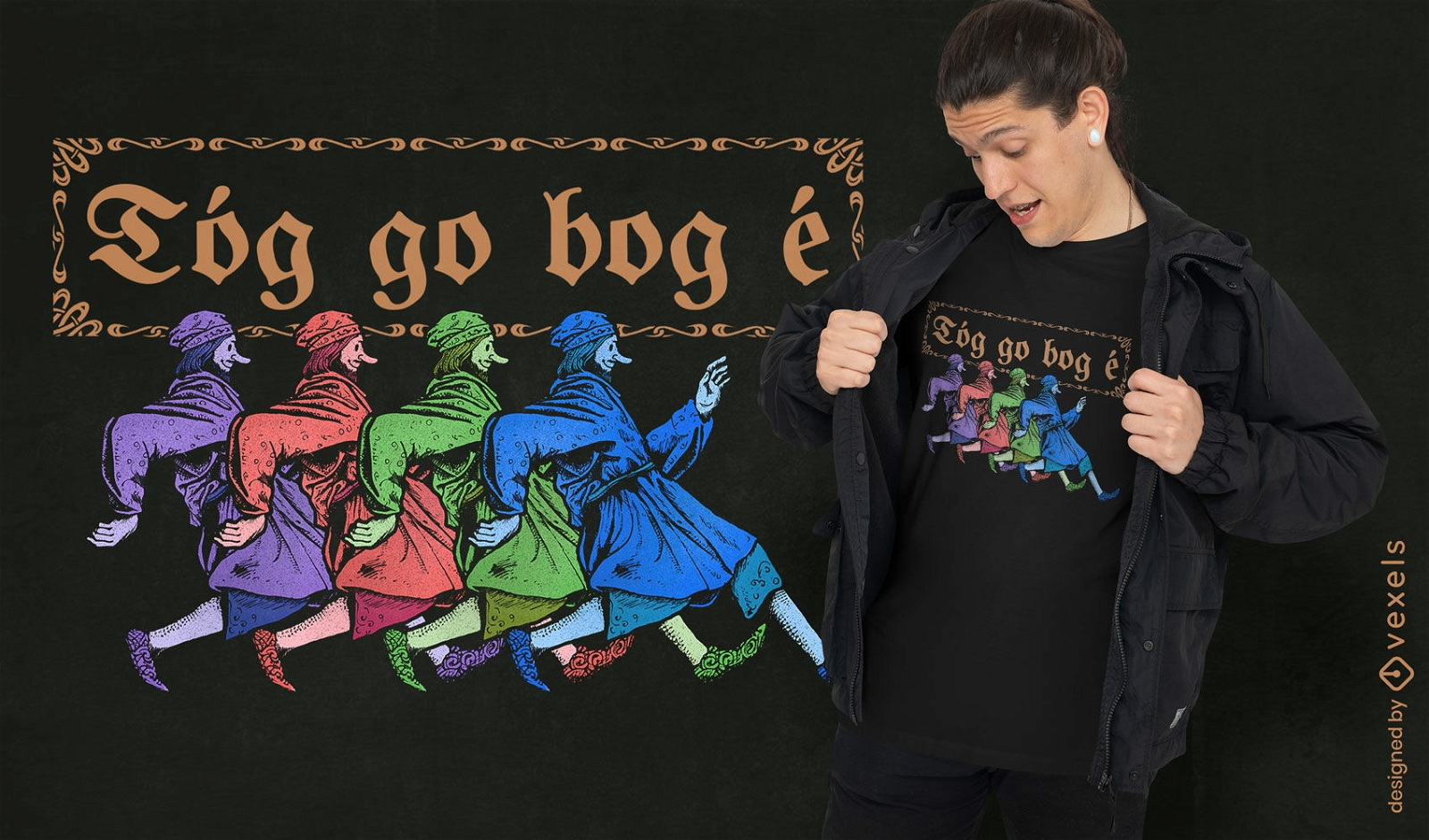 Mittelalterliches Tanz-T-Shirt-Design