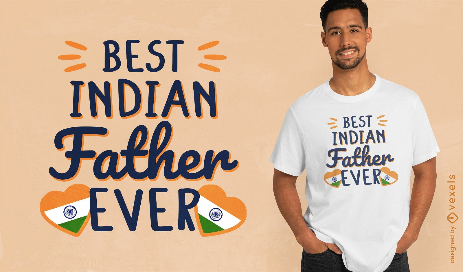 Diseño de camiseta de padre indio.