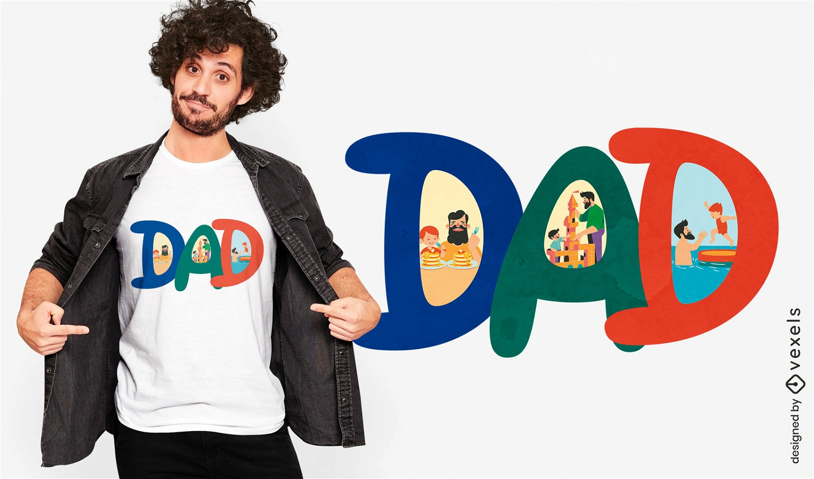 Papa-Ausschnitt-T-Shirt-Design