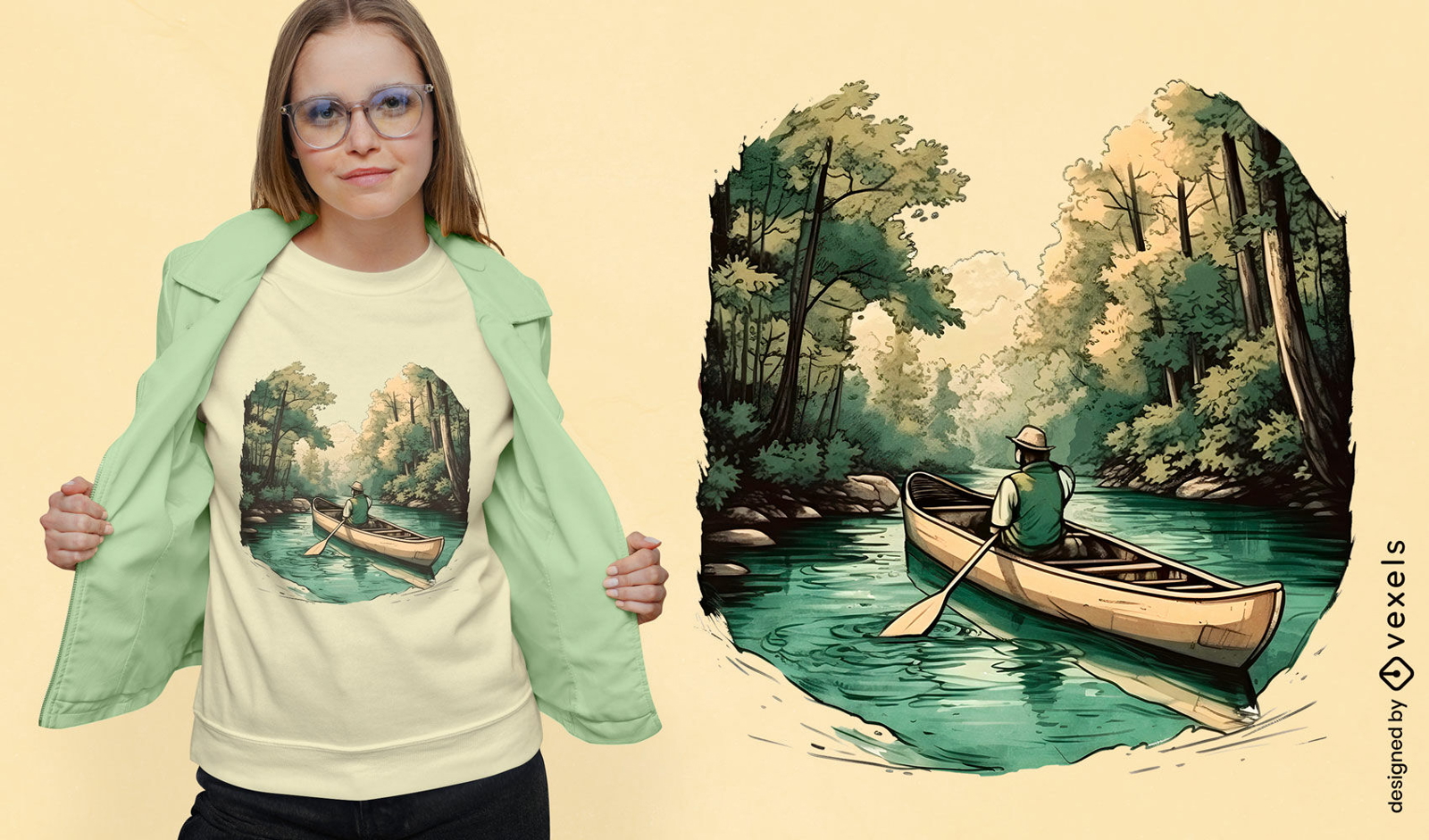 Canoe river t-shirt design