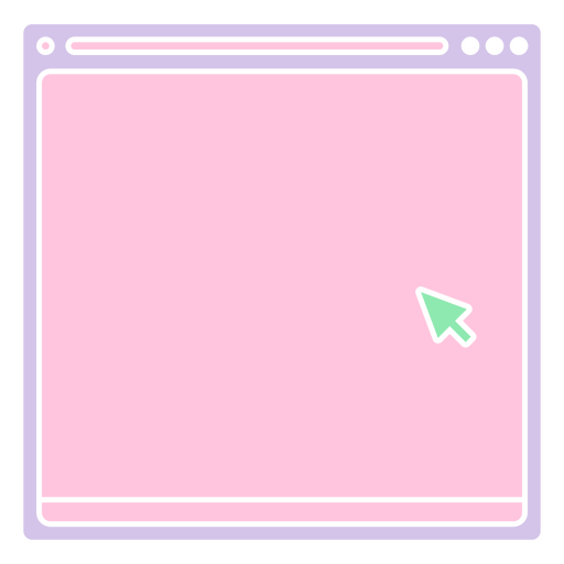 Pink computer screen with a green arrow pointing at it PNG Design