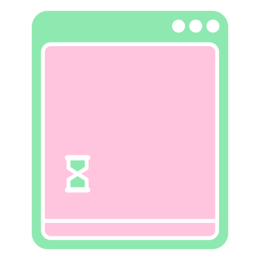 Ícone de relógio rosa e verde Desenho PNG