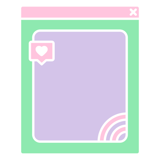 Ícone rosa e roxo com um coração Desenho PNG