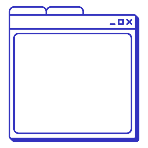 Minimalistisches Webbrowser-Design mit blauer Umrandung PNG-Design