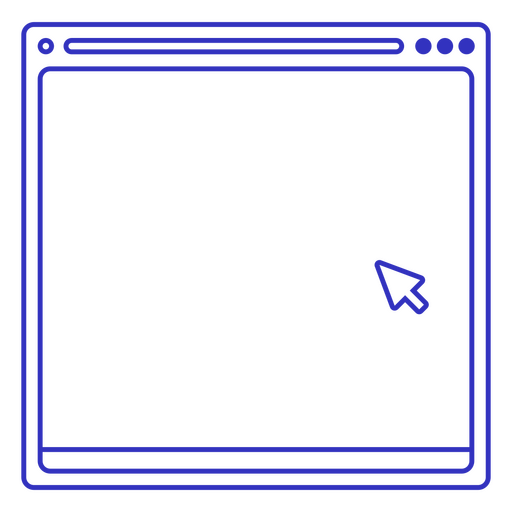 Design minimalista de tela de computador com ponteiro de cursor Desenho PNG