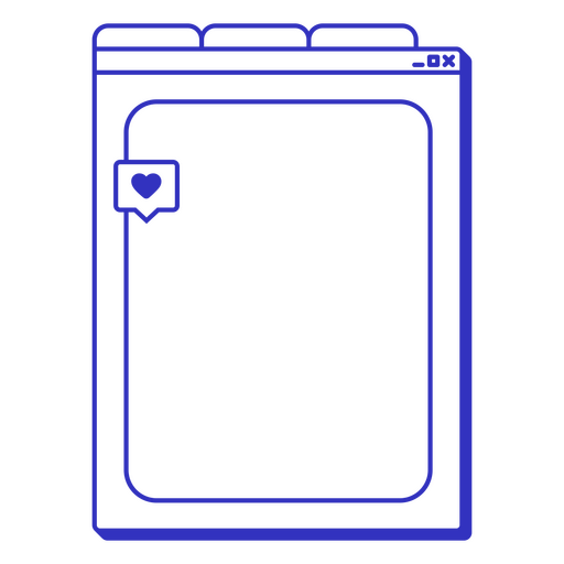 Ícono azul de una libreta con un corazón Diseño PNG