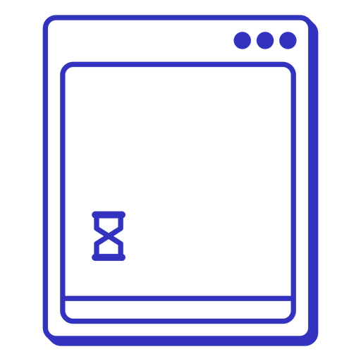 Ícone minimalista de ampulheta para interface digital Desenho PNG