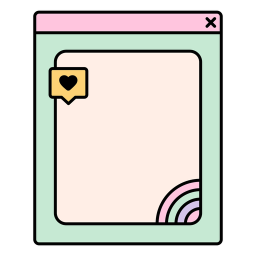 Playful social media window design PNG Design