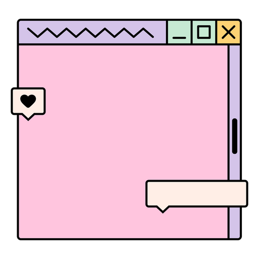 Ícone rosa com um coração Desenho PNG