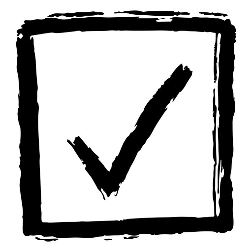 Ilustração elegante de marca de seleção desenhada à mão Desenho PNG