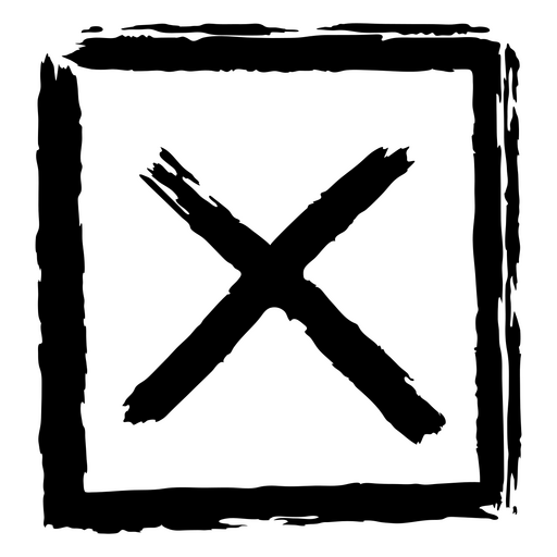 Design ousado de marca x em estilo grunge Desenho PNG