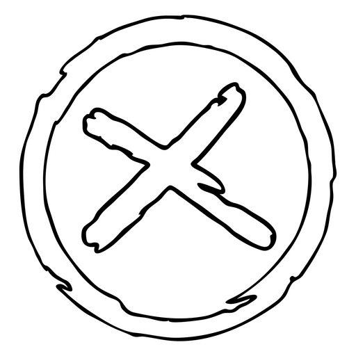 Design de círculo minimalista com uma marca x Desenho PNG