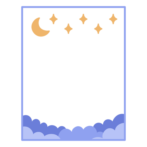 Frame with a moon and stars in the sky PNG Design