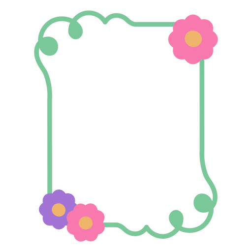 Design de borda floral lúdico Desenho PNG