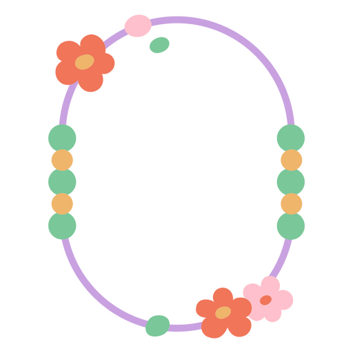 Colar com flores e miçangas Desenho PNG