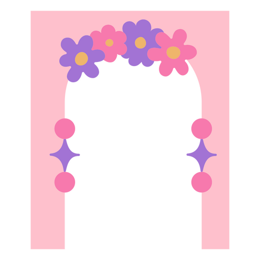 Encantadora ilustración de arco floral Diseño PNG