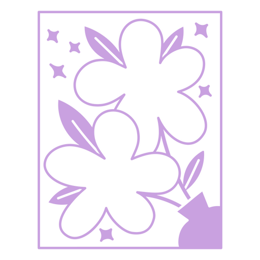 Flores moradas en un jarrón. Diseño PNG