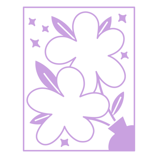 Purple flowers in a vase PNG Design