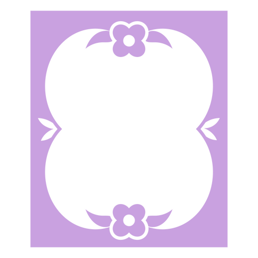 Marco negro y morado con una flor en el medio. Diseño PNG