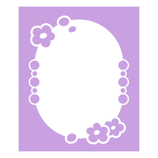 Marco ovalado con flores. Diseño PNG