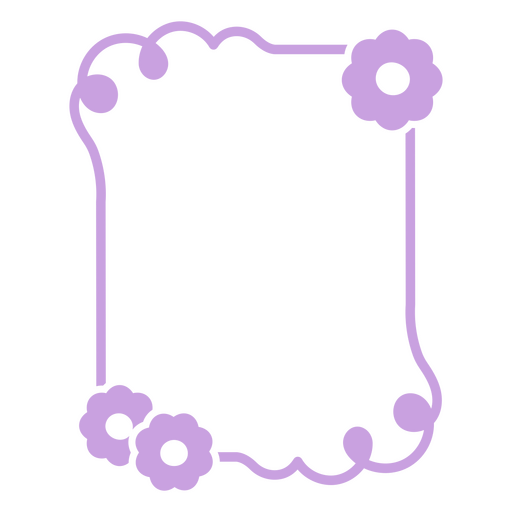Diseño de contorno floral caprichoso para papelería. Diseño PNG