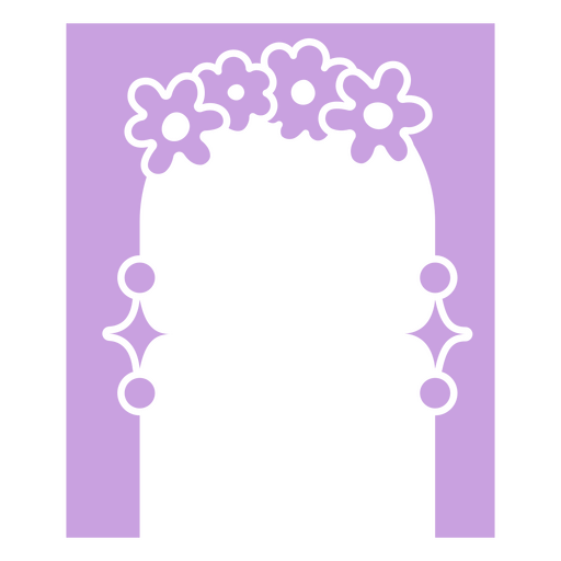 Verspieltes florales Silhouetten-Design PNG-Design