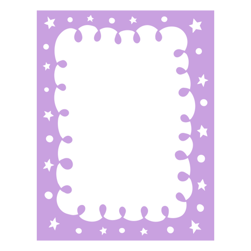 Playful star and swirl border design PNG Design