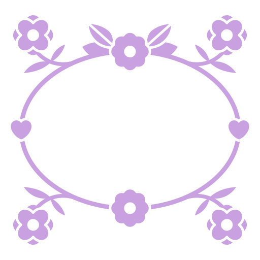 Delicado diseño de borde floral con corazones para uso decorativo. Diseño PNG