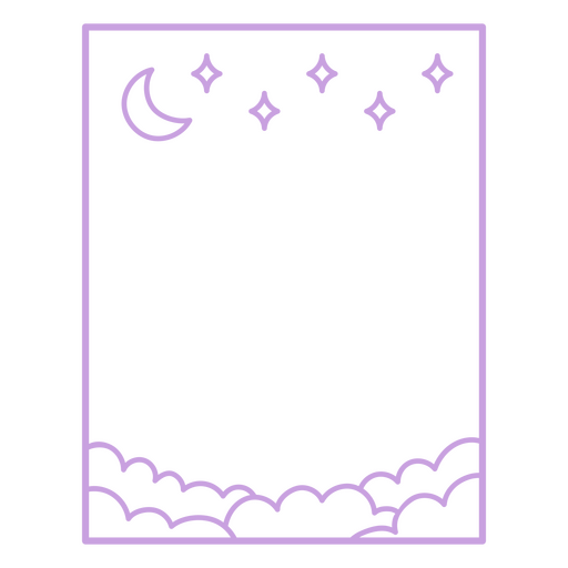 Verträumte Nachthimmelillustration mit Wolken und Sternen PNG-Design