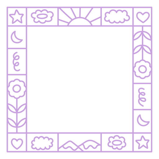 Design de moldura botânica caprichosa Desenho PNG