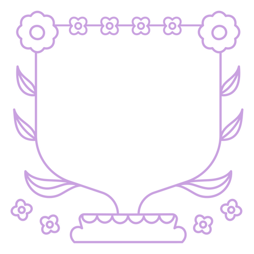 Elegantes florales Rahmendesign mit dekorativen Elementen PNG-Design