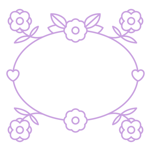 Design delicado de moldura floral Desenho PNG